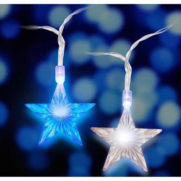 String Light  2 10ft String New 40 LED Lights SCS Direct Stars Blue White - Picture 7 of 7